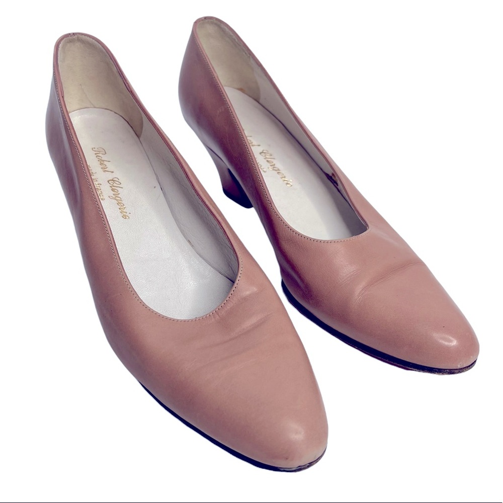 Robert Clergerie Nude Pink Pointed Slip On Heels Size 7.5